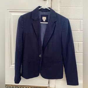 Navy Blue Linen Blend Blazer Size 4